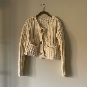 Amazon Cream Button-Up Cardigan